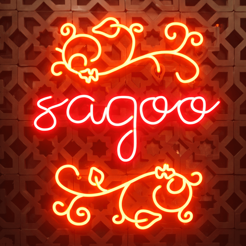 Contoh neon sign branding