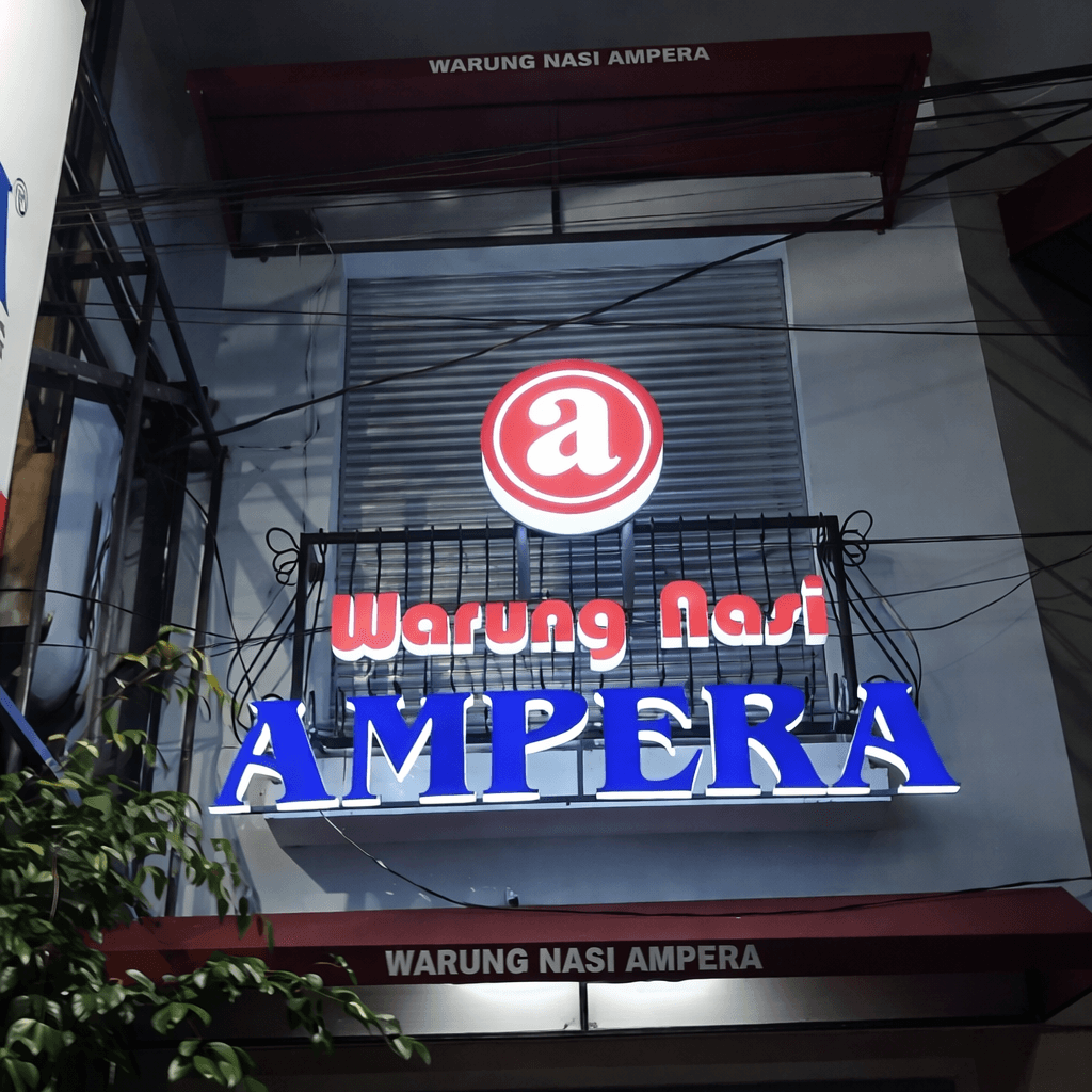 Huruf timbul elegan untuk toko dan kantor